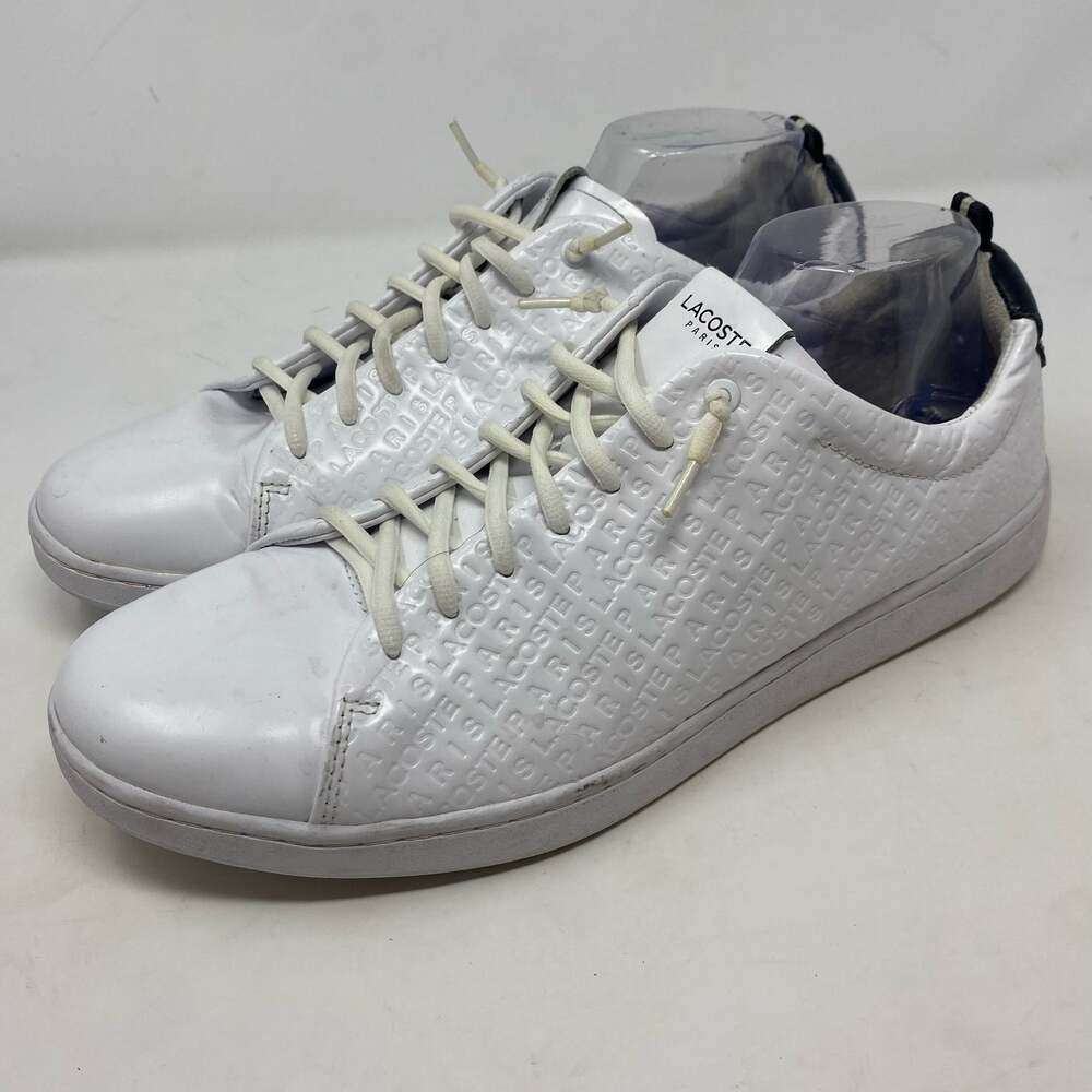 Lacoste Carnaby Evo 119 1 White Leather Lace Up Sneakers Mens Size 11.5